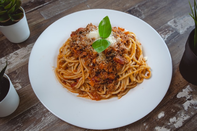 A home-cooked pasta dish